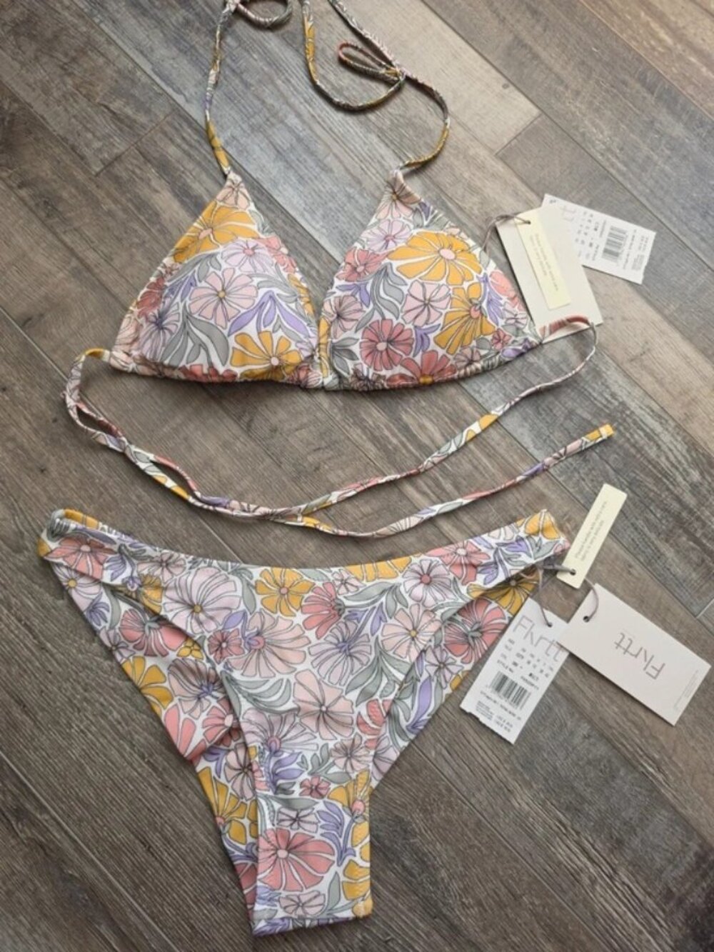 Nordstrom multicolor bikini, S top, XS bottoms, NWT beach vacation